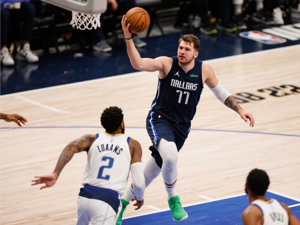 东契奇持球突破中距离命中完成2+1 2022赛季季后赛首轮最后一场对决中,东